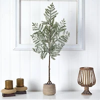 3ft. Unlit Frosted Pine Artificial Christmas Tree in Decorative Planter