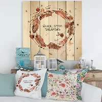 Designart - Impression Of Bird Feathers In Earth Tones - Traditional Print on Natural Pine Wood