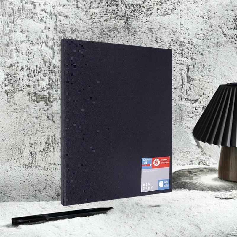 Black Page Premium Hardcover Sketchbook, 8.5" x 11" by Artist's Loft™