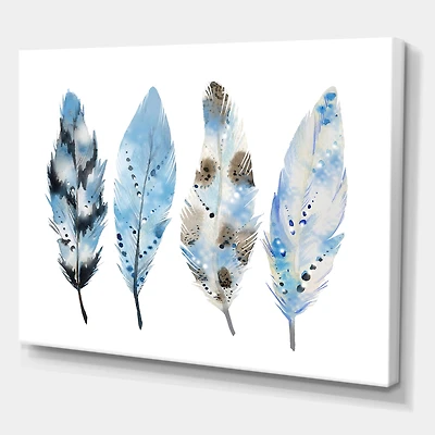 Designart - Blue Boho Feathers I