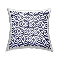 Stupell Industries Blue Bohemian Diamond Shape Geometric Pattern Throw Pillow, 18" x 18"