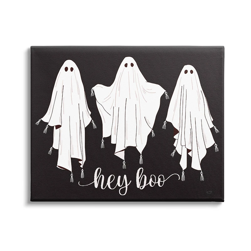 Stupell Industries Hey Boo Three Ghosts Canvas Wall Art