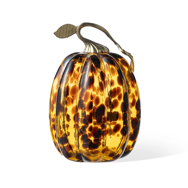 Glitzhome® Amber Dots Glass Pumpkin