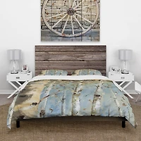Designart 'White Birch Forest I' Farmhouse Bedding Set