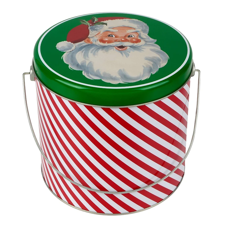 5.75" Santa Stripe Tin Canister with Handle by Makery™