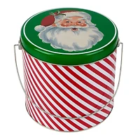 5.75" Santa Stripe Tin Canister with Handle by Makery™