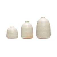 Hello Honey® Light Gray Terracotta Vases with Pitted Sand Finishes Set