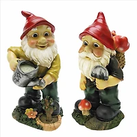 Design Toscano 12" Gulliver & Mushroonie Garden Gnome Statue Set