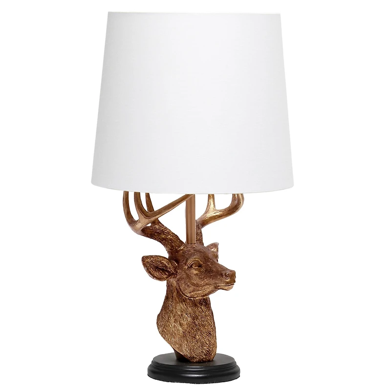 Simple Designs™ 17" Copper Deer Antler Table Lamp with White Shade