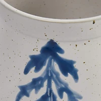 Hello Honey® Antique White & Blue Farmhouse Stoneware Creamer with Hand Painted Tree