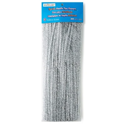 12 Packs: 100 ct. (1,200 total) 6mm Glitter Chenille Pipe Cleaners by Creatology™