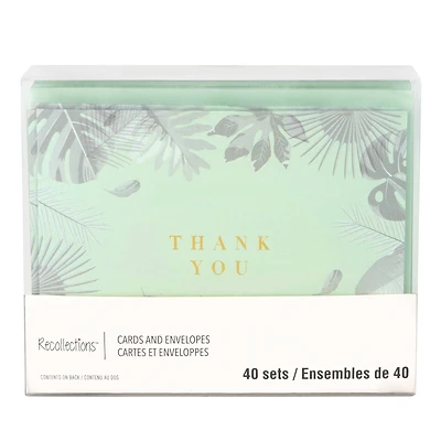 Mint Thank You Flat Cards & Envelopes by Recollections™, 4.25" x 5.5"