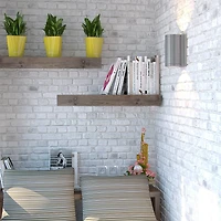 Gray Rustic Wood Floating Wall Shelf