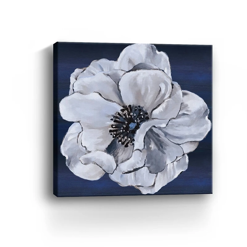 Blue White Floral IV Canvas Giclee