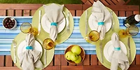 DII® Blue Ocean Stripe Print Outdoor Table Runner, 14x72