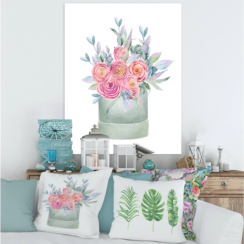 Designart - Gift Box With Pink Roses