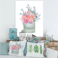 Designart - Gift Box With Pink Roses