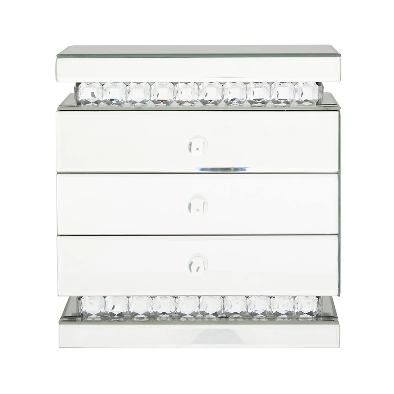 Silver Glam Jewelry Box, 11" x 8" x 11"