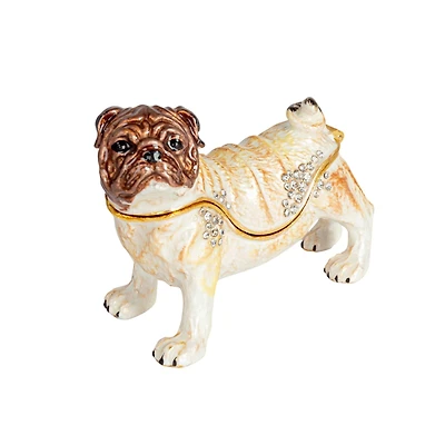 Hello Honey® 3.5" Multicolor Jeweled Pug Trinket Box