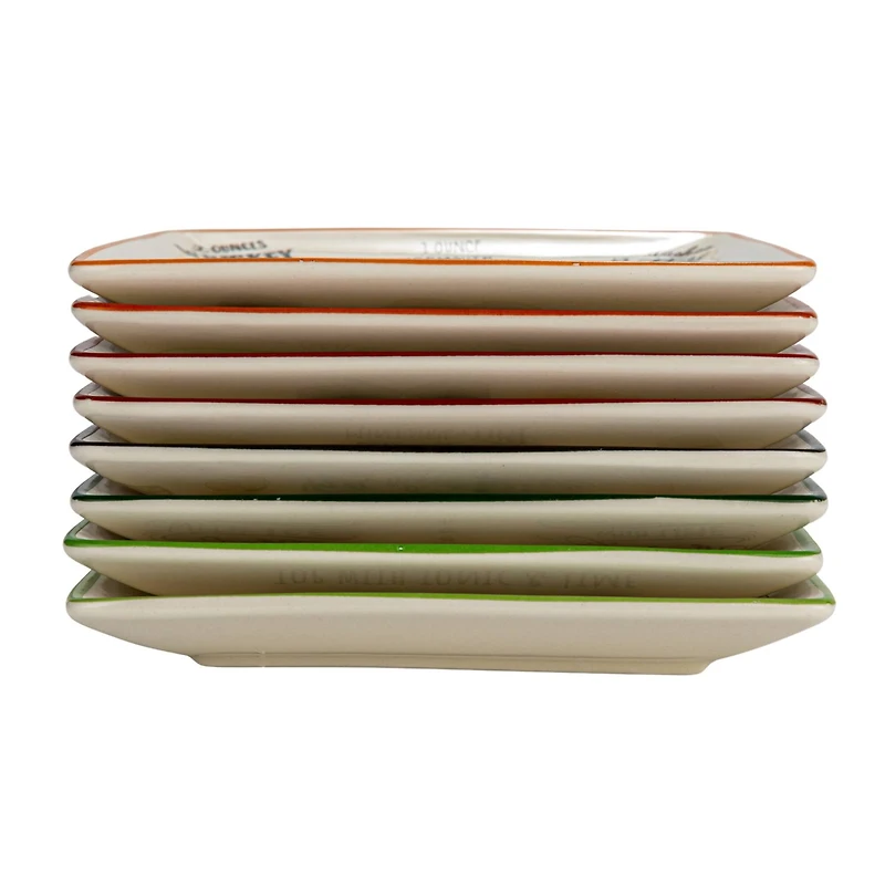 Hello Honey® 6" Cocktail Recipe Design Stoneware Plate Set