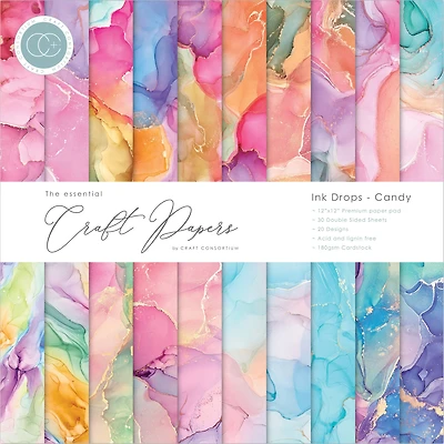 Craft Consortium Ink Drops Candy Double-Sided Paper Pad