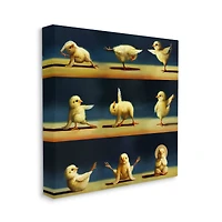 Stupell Industries Yoga Chicks Stretching Farm Animals Funny Exercise Painting Canvas Wall Art