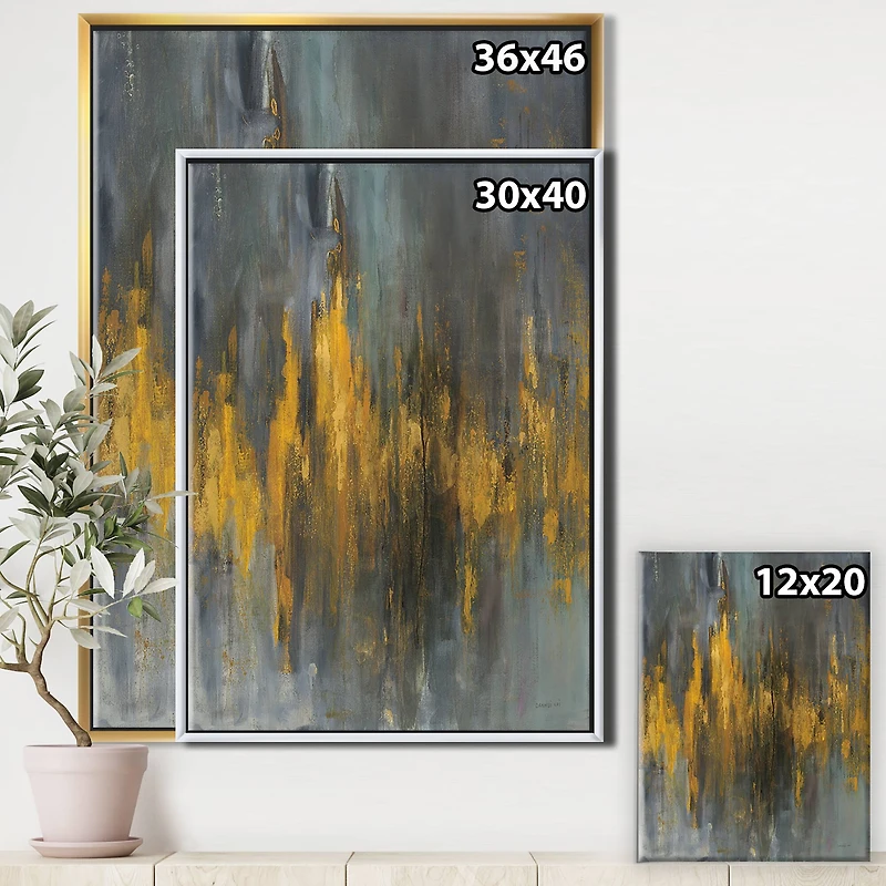 Designart - Black and Gold Glam Abstract