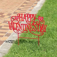 Glitzhome® 23.25" Metal Happy Valentine's Day Yard Stake
