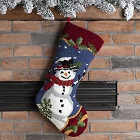 Glitzhome® 19" Snowman Hooked Stocking