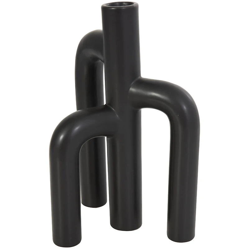 CosmoLiving by Cosmopolitan 10" Black & White Ceramic Abstract 3-Arch Vase Set