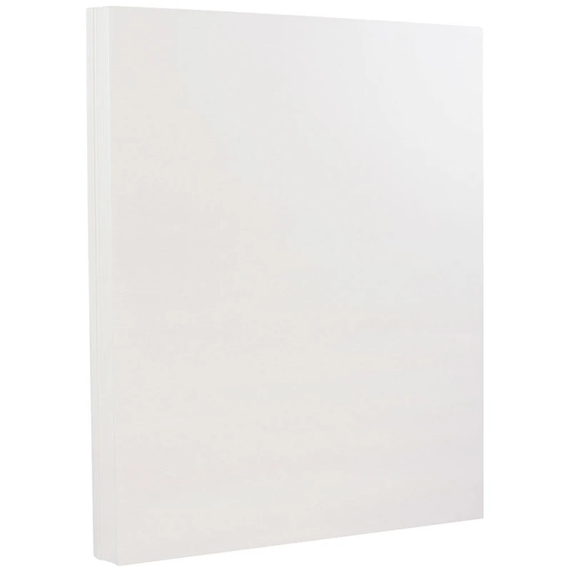 JAM Paper Bright White Wove 8.5" x 11" 28lb. Strathmore Paper, 100 Sheets