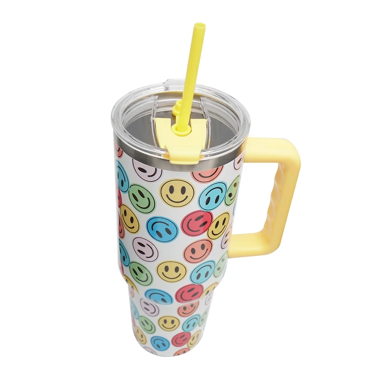 40oz. Smiley Face Stainless Steel Insulated Tumbler by Ashland®