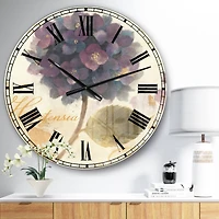 Designart Abundant Hydrangea Flower I Farmhouse Wall Clock