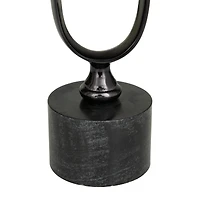 Black Aluminum Modern Candle Holder Set, 15'' & 19''