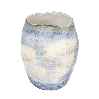 Hello Honey® 12.25" Azure Blue Stoneware Vase