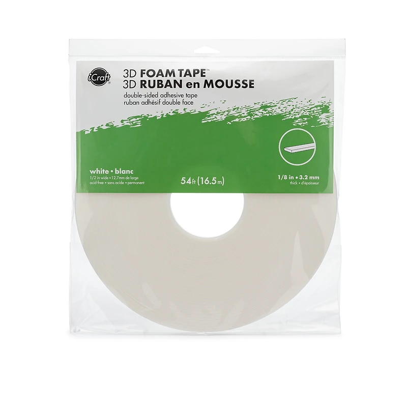 iCraft White 3D Foam Tape™ Roll, 54ft.