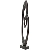 52" Aluminum Swirl Abstract Sculpture with Black Base