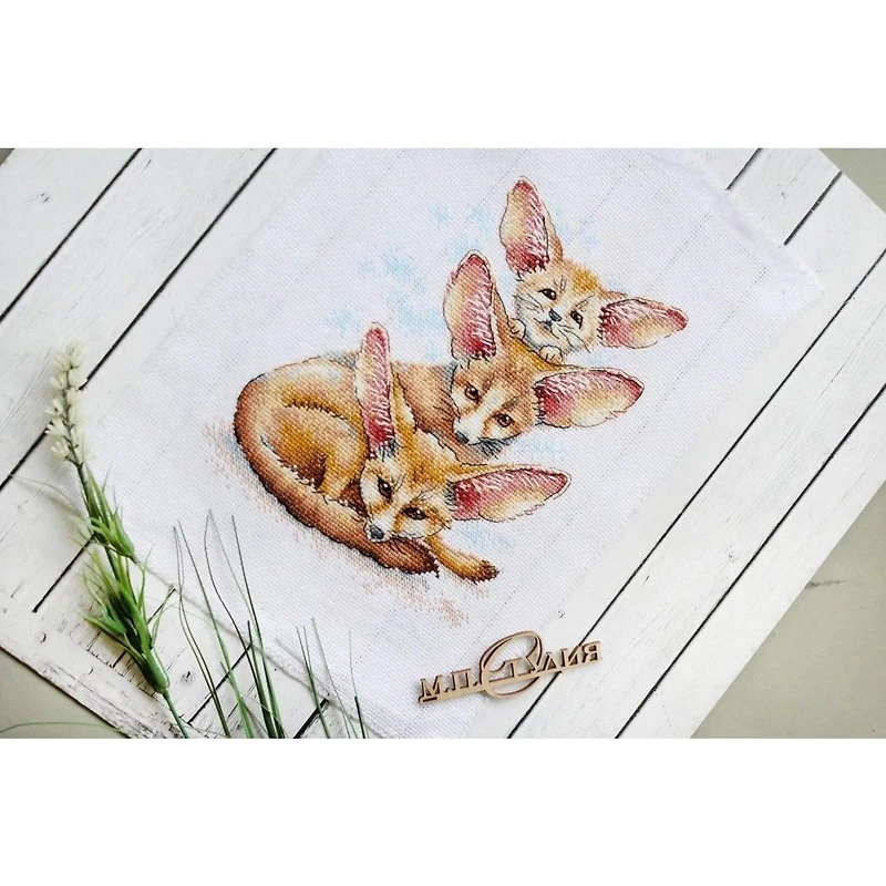MP Studia Fennec Fox Family Cross Stitch Kit