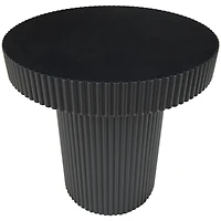 Black Dimensional Ribbed Accent Table