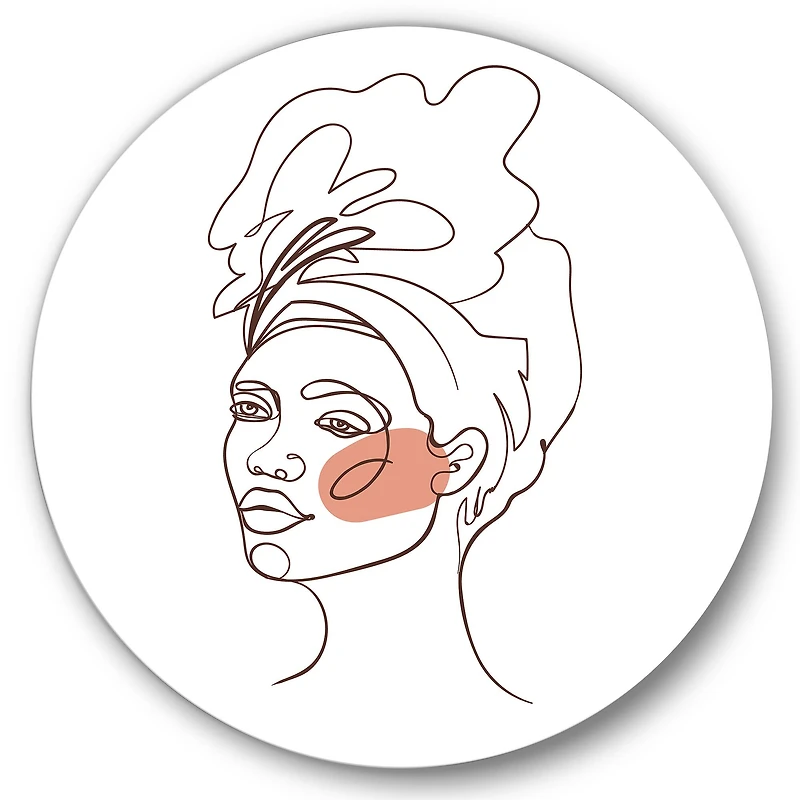 Designart - One Line Portrait of African American Woman III