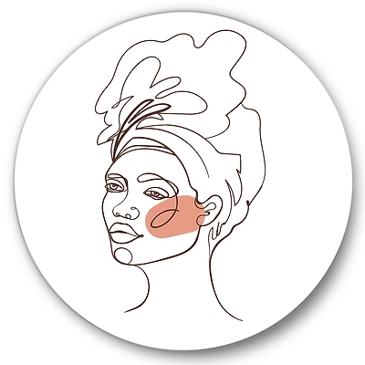 Designart - One Line Portrait of African American Woman III