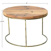 Hello Honey® 16'' Round Wood Dia Tray with Metal Legs