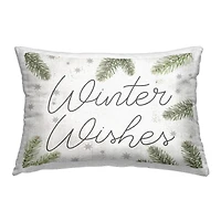 Stupell Industries 14" x 20" Winter Wishes Outdoor Pillow with Pine Sprigs