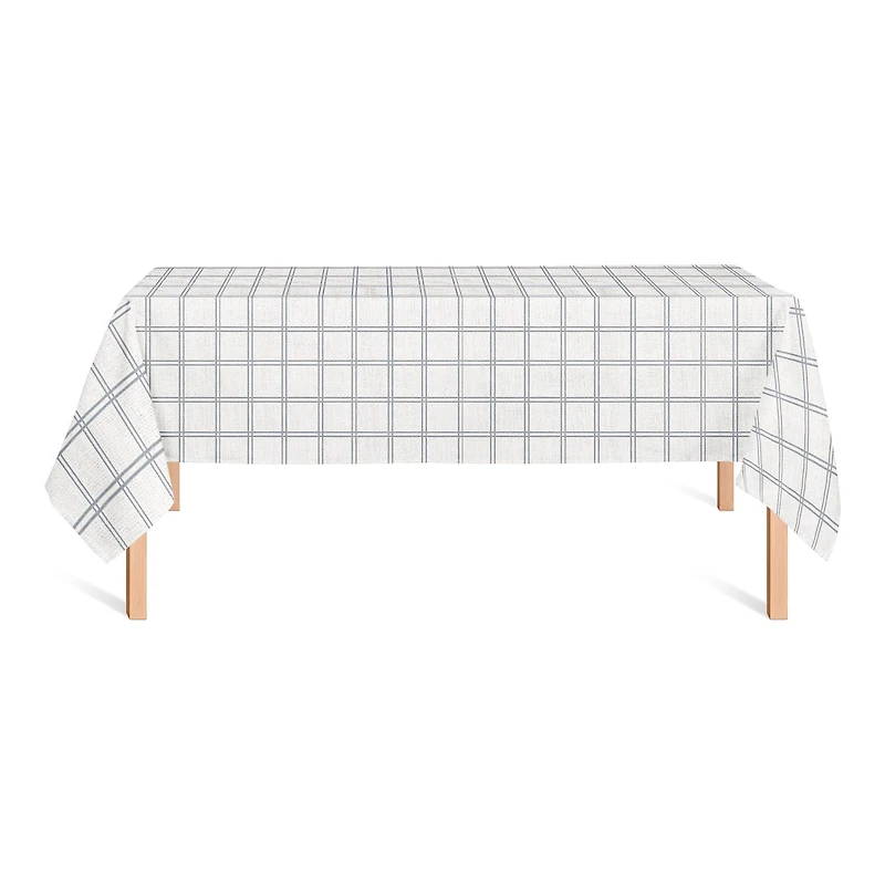 Slate Windowpane Pattern Tablecloth