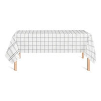 Slate Windowpane Pattern Tablecloth