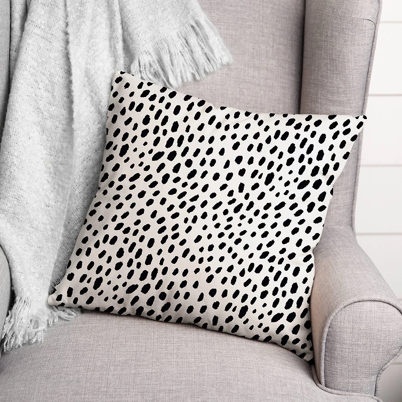 Black and White Spots 18" x 18" Throw Pillow