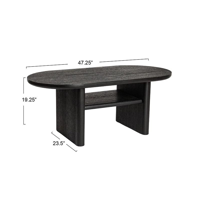 Hello Honey® Black Sturdy Firwood Coffee Table