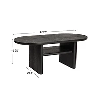 Hello Honey® Black Sturdy Firwood Coffee Table