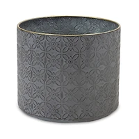 Ornate Geometric Metal Planters Set