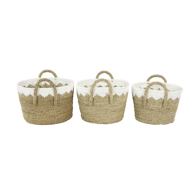 Brown Sea Grass Natural Storage Basket Set